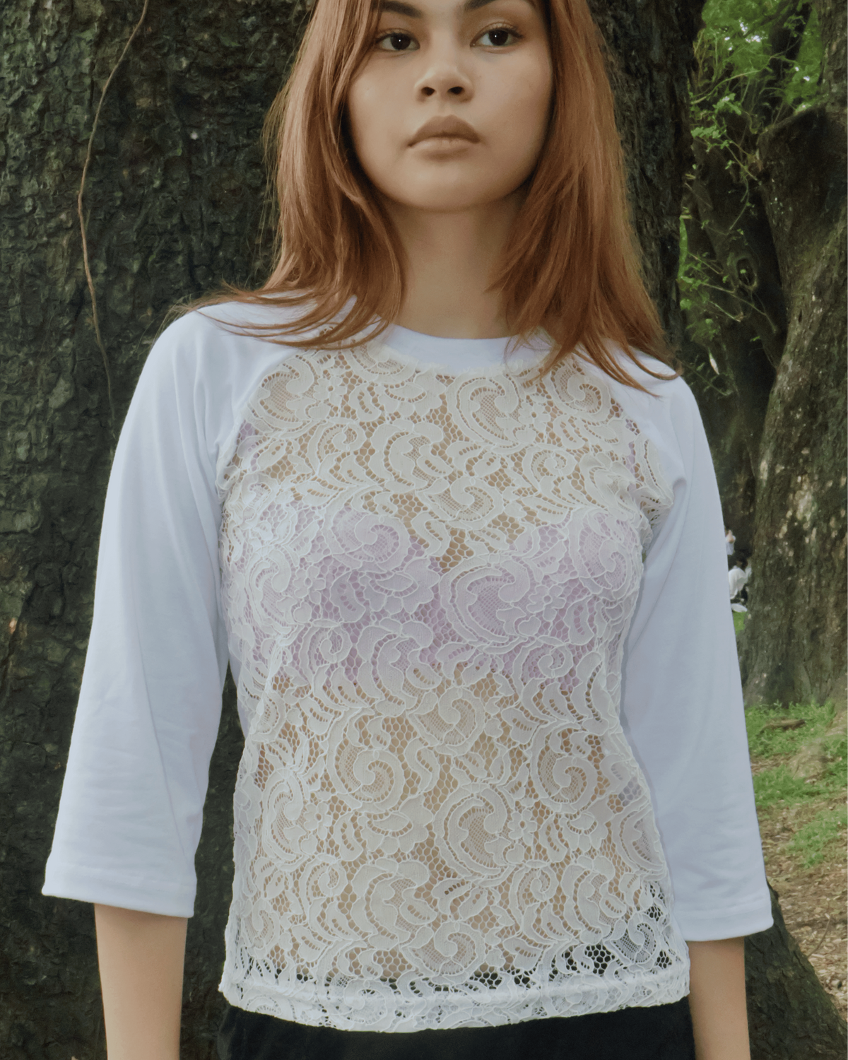 varsity top in blanc